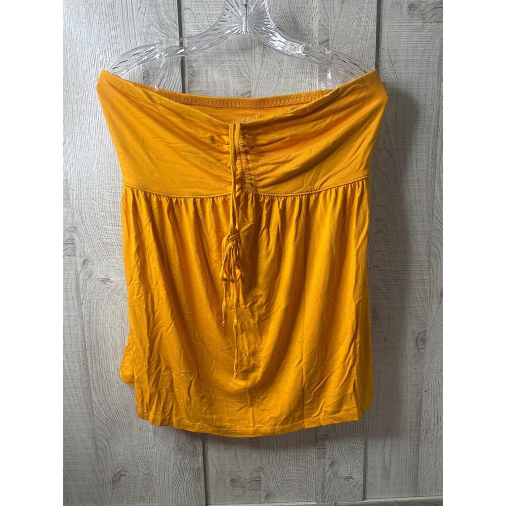 Isabel by Ingrid & Isabel Maternity Tube Top Mustard Yellow Strapless Cinched M - Picture 2 of 7